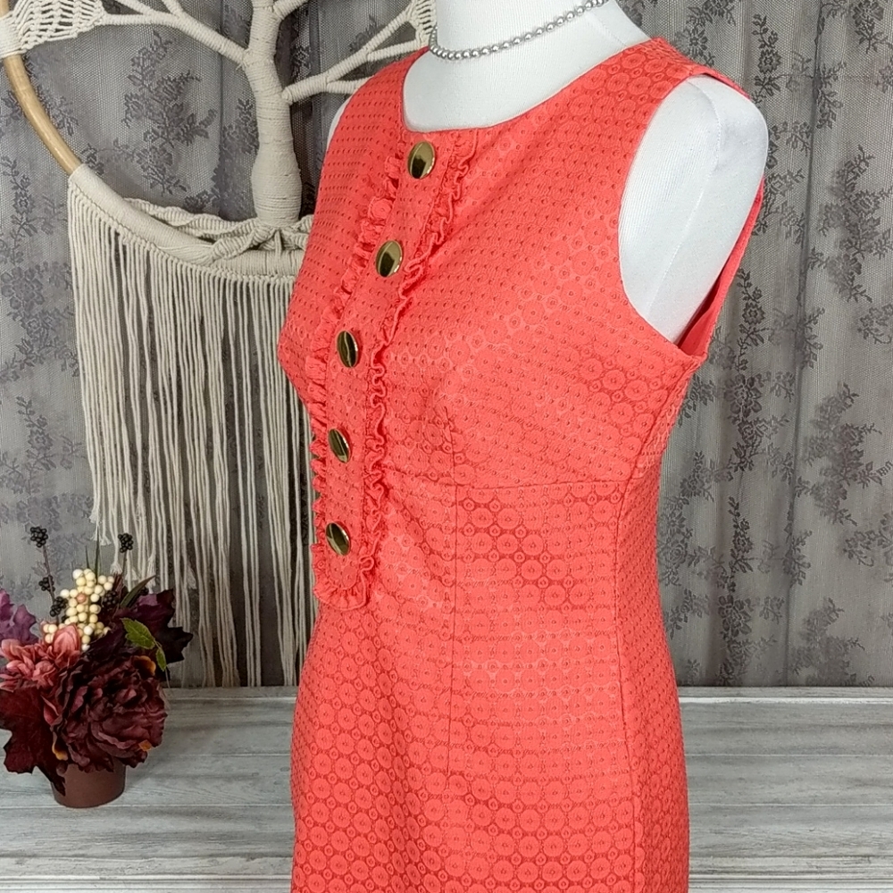London Times coral brocade dress - Picture 8 of 10